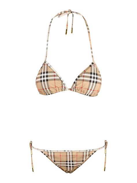 burberry vintage check logo-tape bikini top|Burberry bikinis for women.